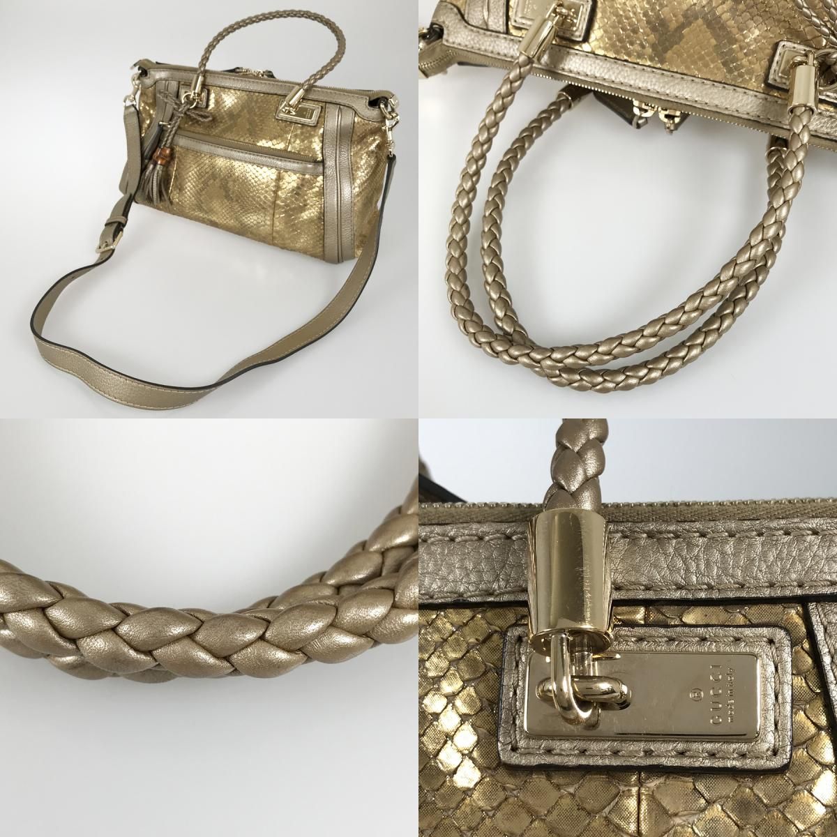 グッチ GUCCI ベラ パイソンバンブー2WAYバッグ 282300 パイソン トートバッグ sh【中古】 グッチ GUCCI ベラ パイソンバンブー2WAYバッグ 282300 パイソン トートバッグ sh【中古】
