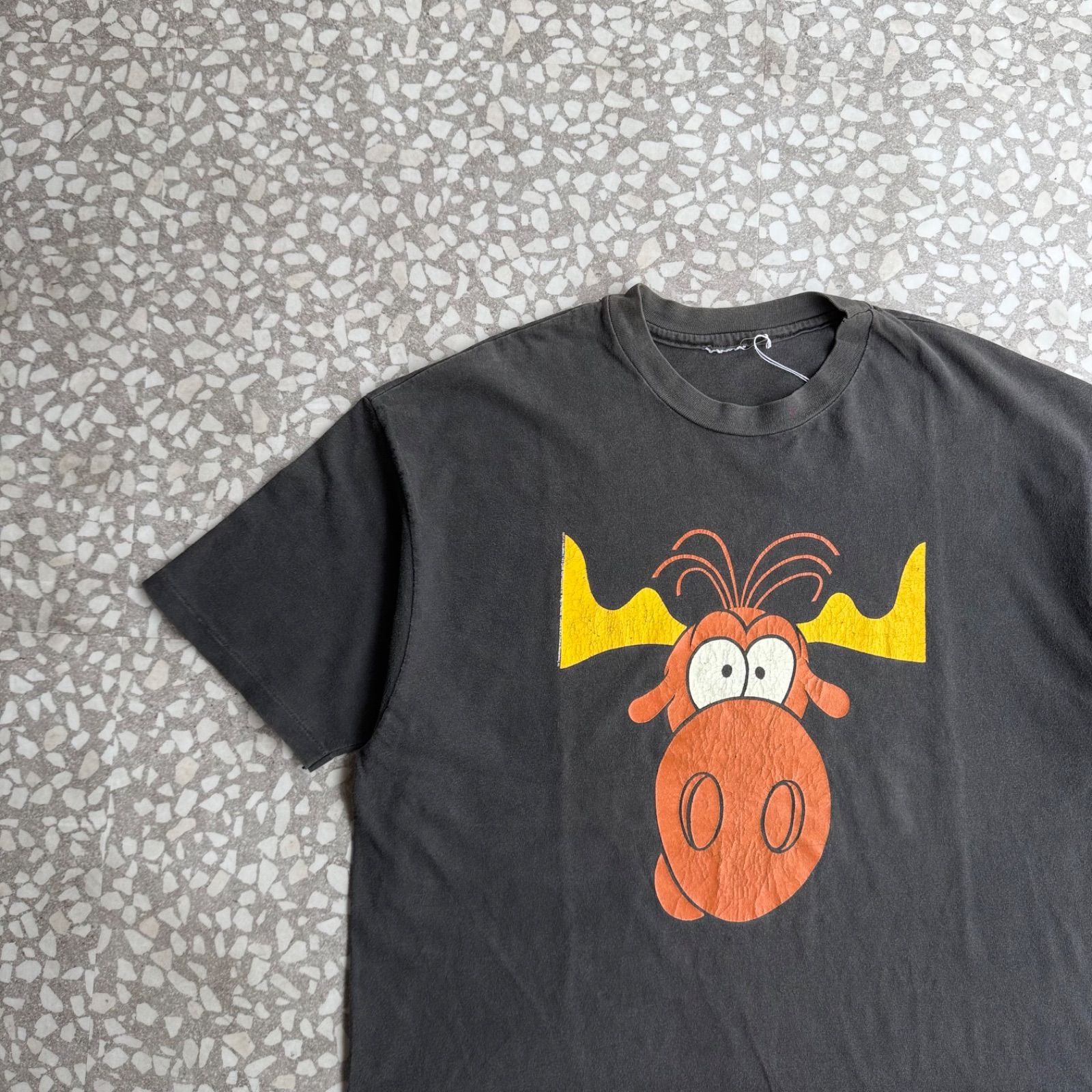 TACO BELL / 90’s fade T-shirt タコベル 90年代　シングルステッチ　両面プリント　牛 企業系Tシャツ　半袖　黒　ブラック