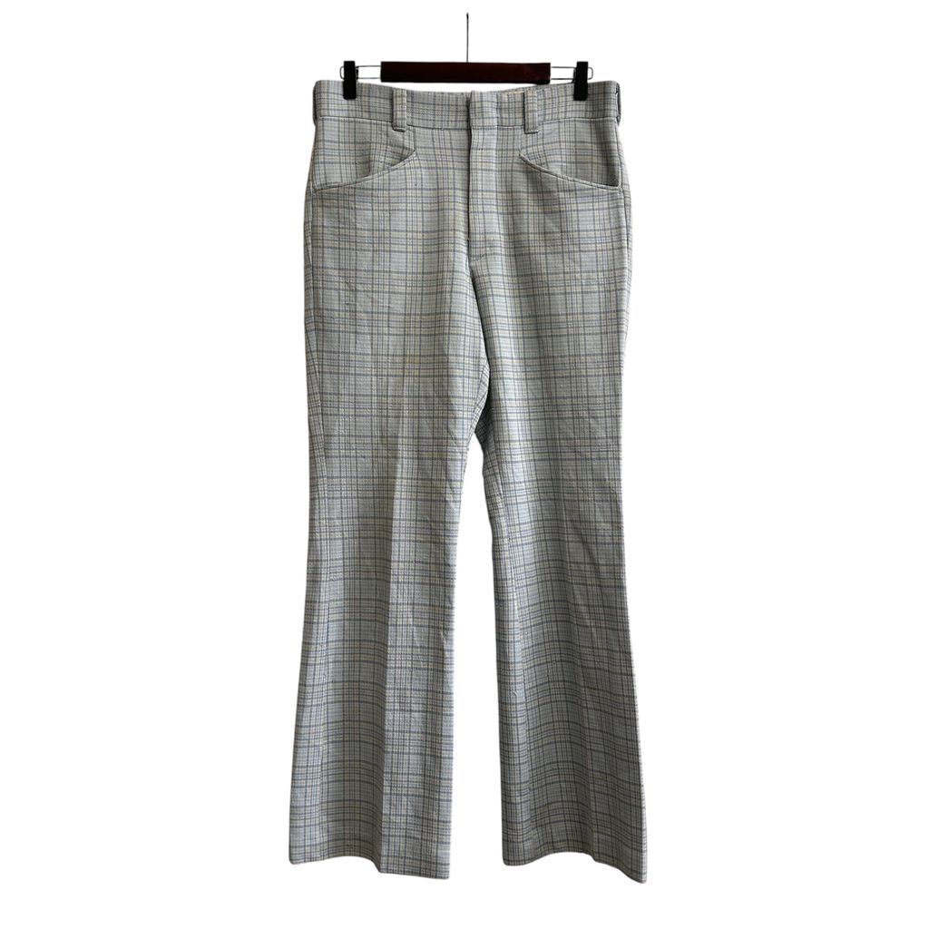 70s~ Levi's Panatela フレアパンツ ブーツカット 青黄色チェック ヒッピー NO.T544
