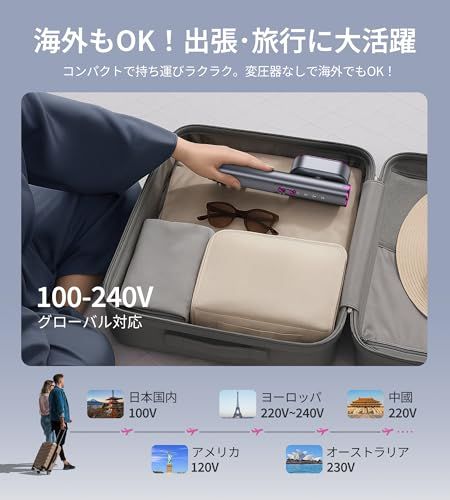 衣類スチーマー Pursay かけたまま スチームアイロン 100-240V 海外対応【濡れずにすぐに着られる×大量超微細スチーム】 ハンディ コンパクト シワ伸ばし 服 アイロン パワフル連続 スチーム 120ml 水タンク 700g 軽量 33532b83