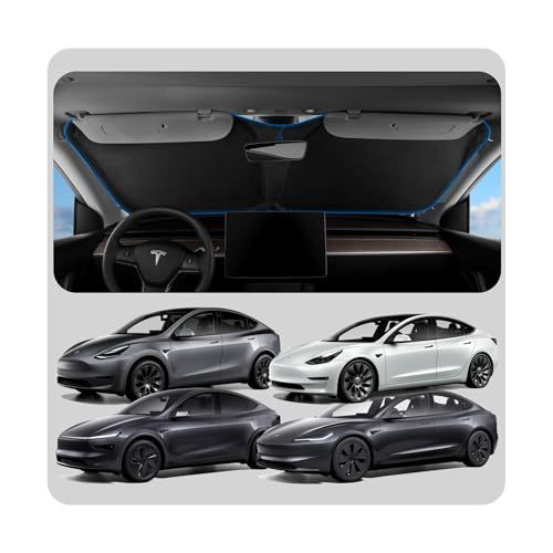 Spigen サンシェード Tesla Model Y Juniper (2025) Tesla Model 3 Highland (2025/2024) ガラスルーフ 前面 フロント UVカット 折りたたみ式 キャリーバッグ付き TO260 f8f967ff