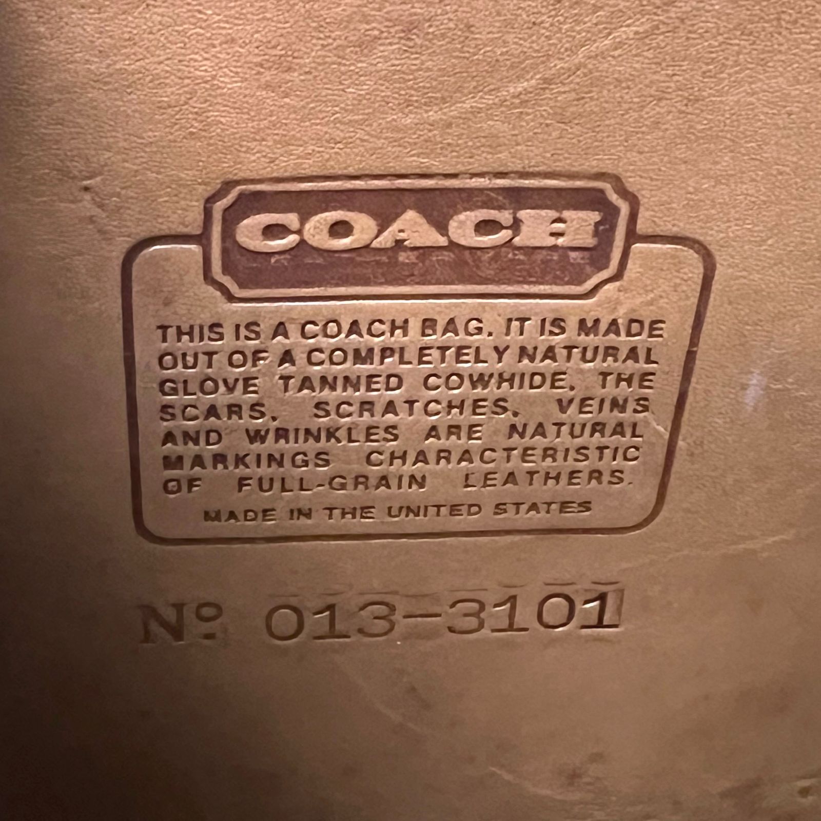 COACH コーチ バッグ オールドコーチ 3101 2WAY グラブタンレザー ミニ
