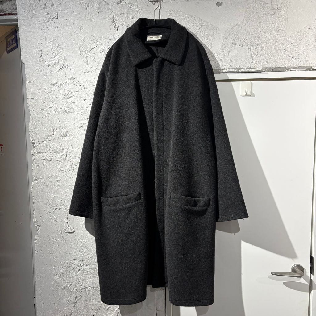 GEORGIO ARMANI ジョルジオアルマーニ Wool Long Coat ロングコート グレー size:48 【表参道B05】