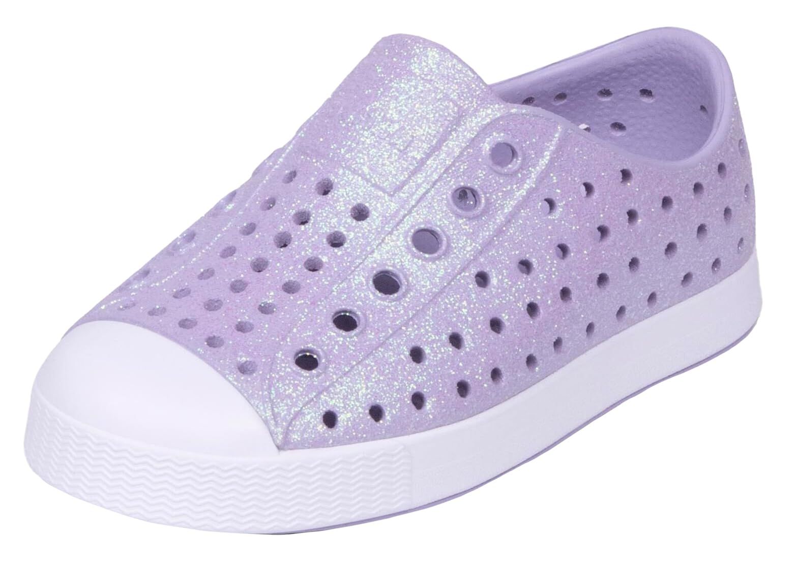 新品 [ネイティブ シューズ] ウォーターシューズ Kid キッズ Jefferson Bio-Bling Big Kid-FUTURE PURPLE BLING/SHELL WHITE 18.5 cm