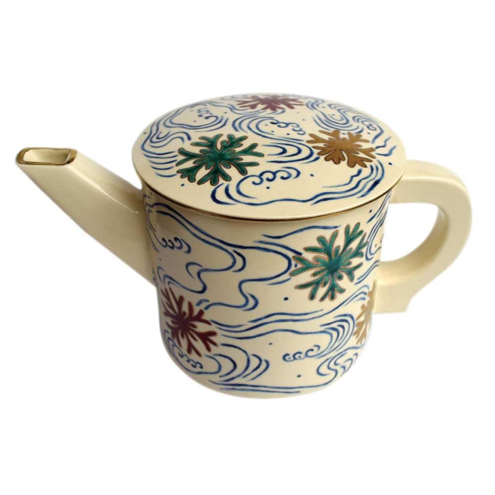 茶道具 片口水次 水次 水注 色絵 白 海松波 御室窯
