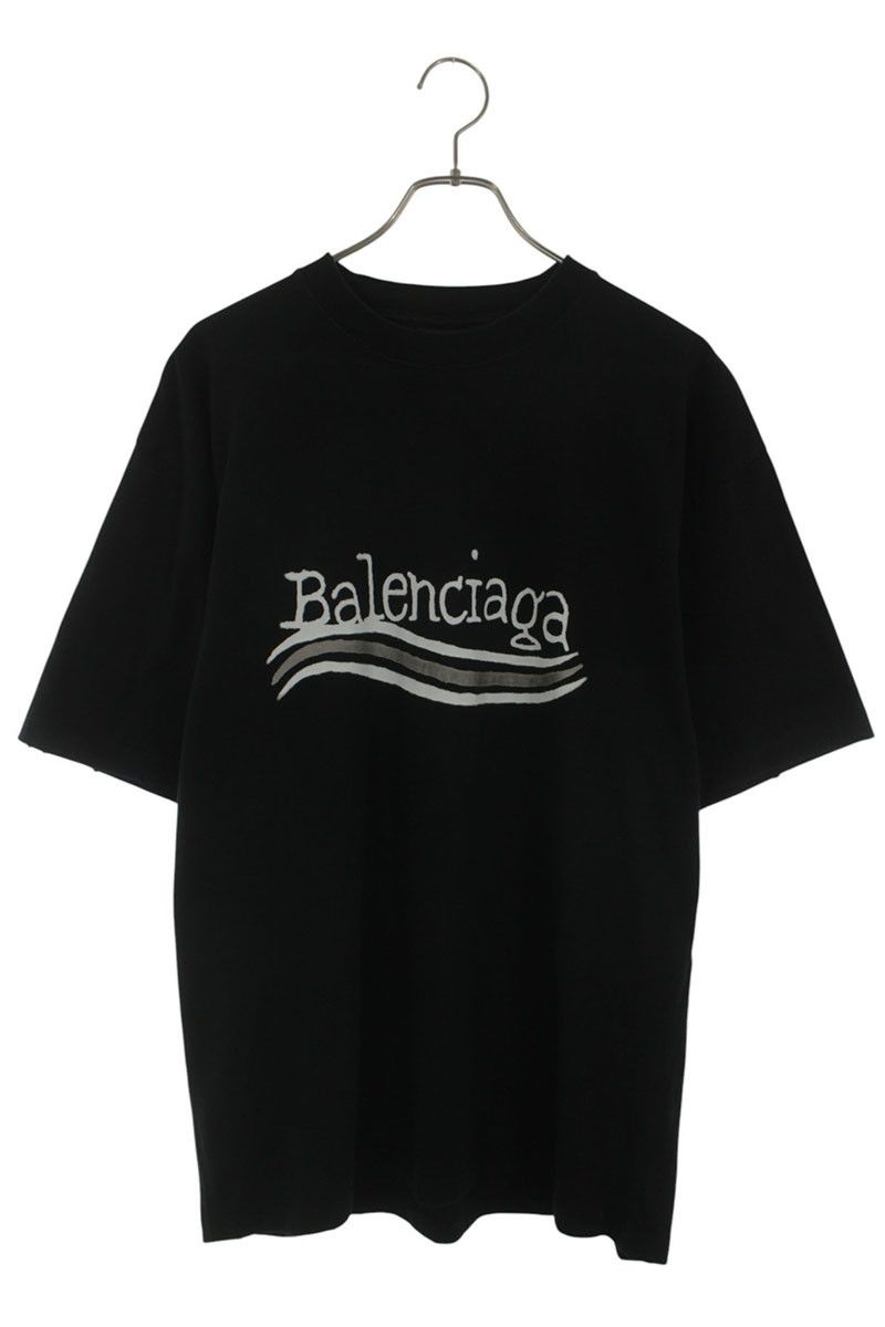 バレンシアガTシャツ バレンシアガ 641655 TNVE7 ポリティカルロゴTシャツ メンズ XXS