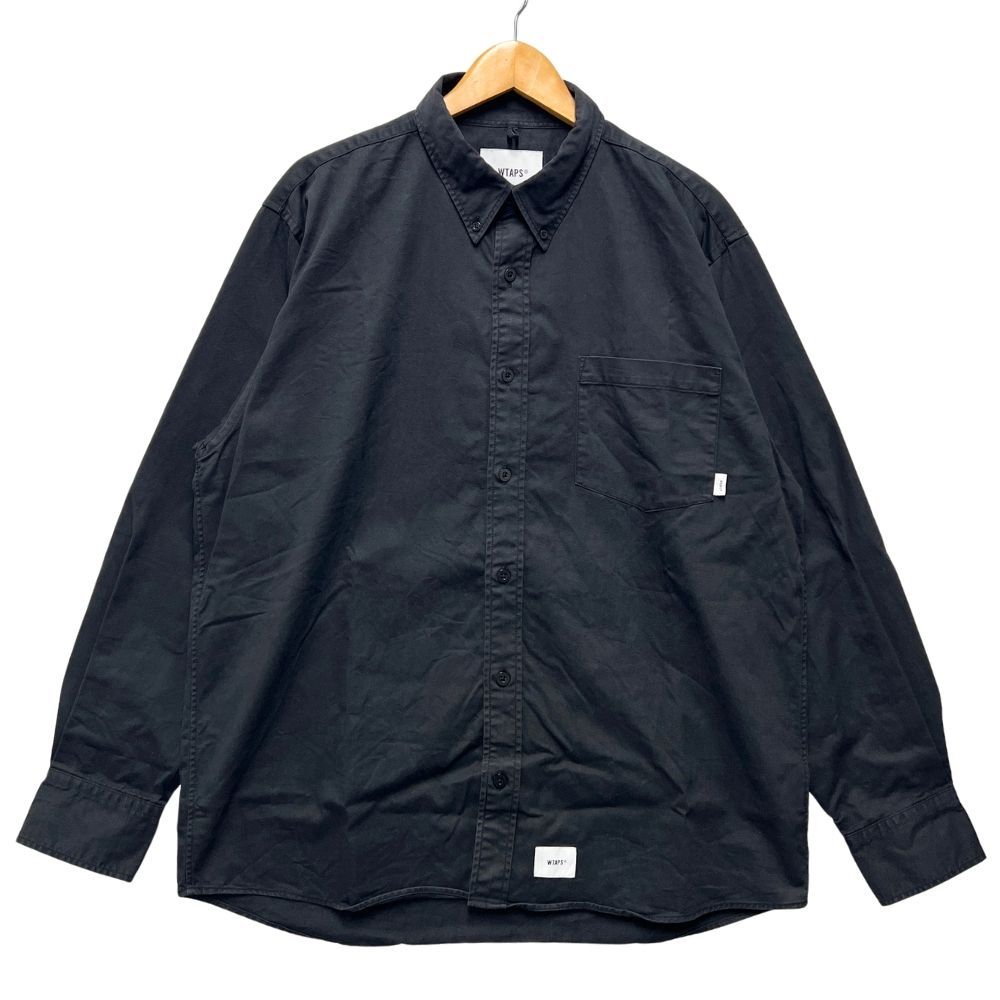 WTAPS ダブルタップス 20AW BD LS/COTTON.TWILL 長袖シャツ ブラック サイズ 4=XL 正規品 / 55153