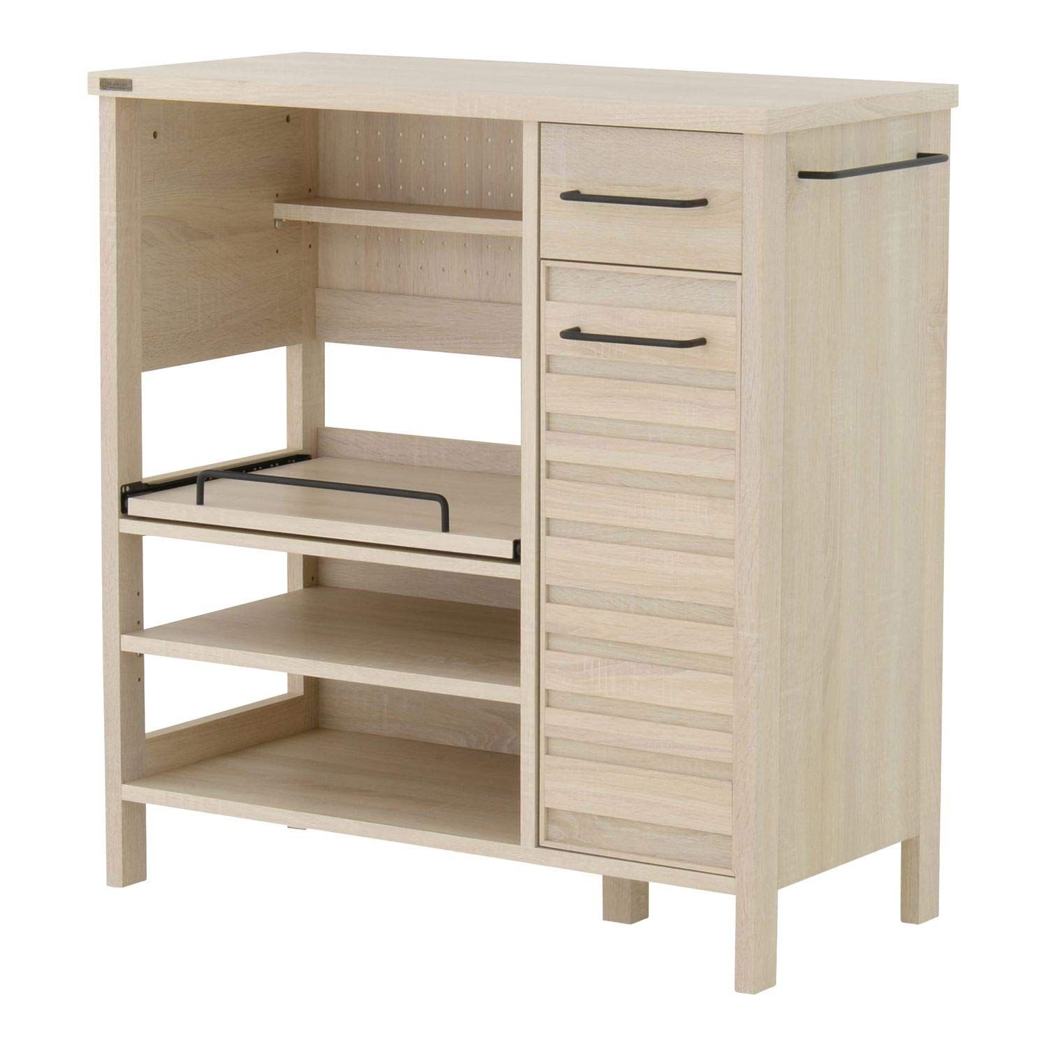 新品 SATO(佐藤産業) レンジボード オークホワイト 幅85.5cm 奥行40cm 高さ90cm LAFIKA LF90-90L IV