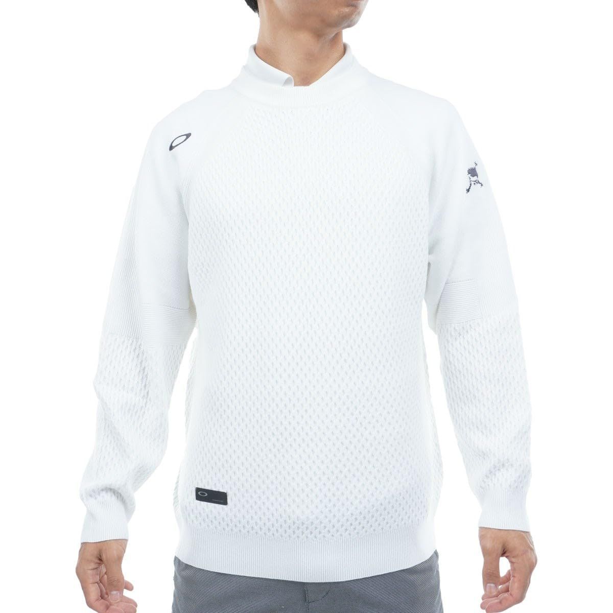 新品 Oakley (オークリー) セーター SKULL SURFACE SWEATER CREW 3.0 メンズ WHITE (ホワイト) ゴルフ ストレッチ 吸汗速乾 軽量
