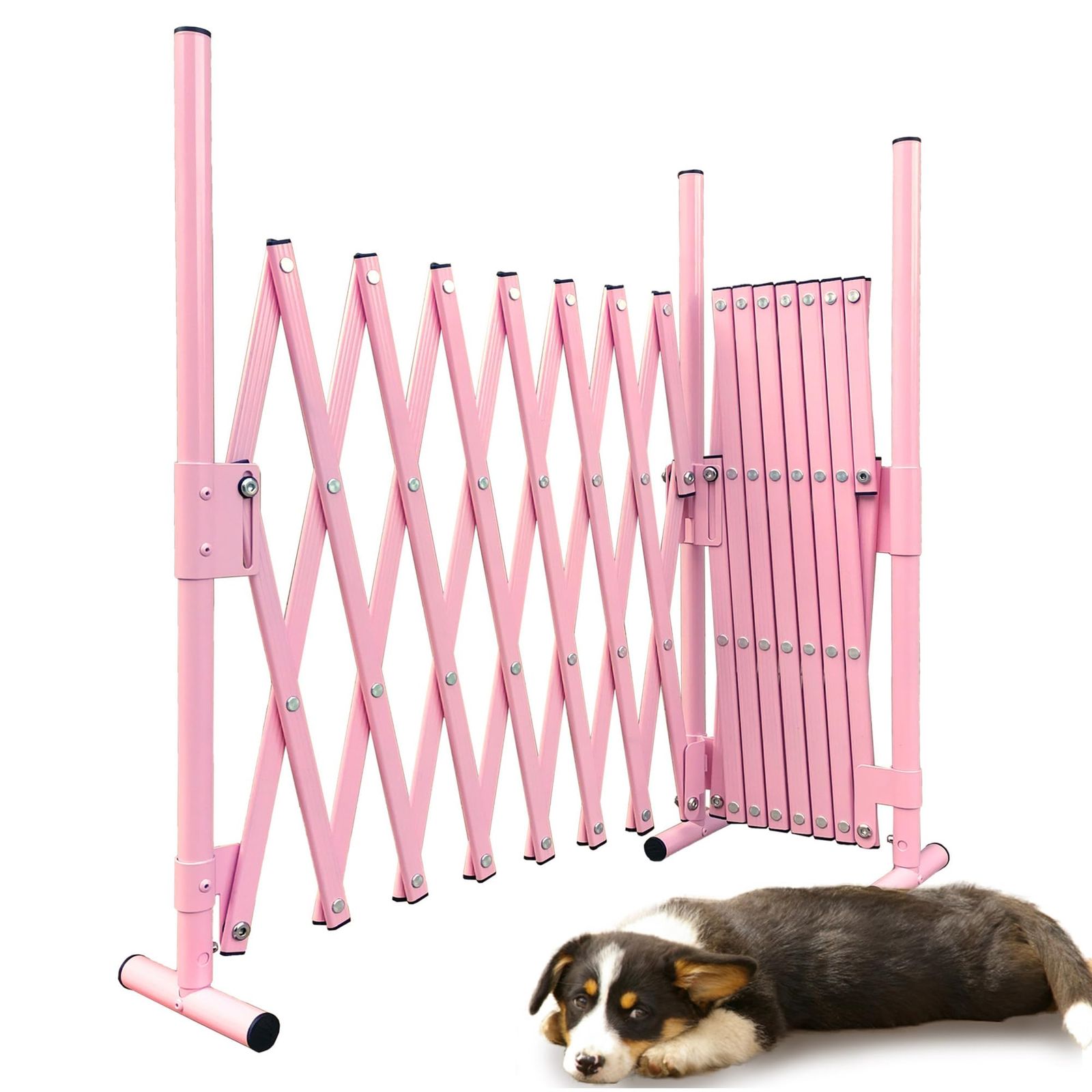 新品 ALMAX アルマックス ペットゲート アルミフエンス 幅 150cm×150cm 奥行15cm 高さ70cm バタフライゲート SXG-0730BP (１台 ベビーピンク)