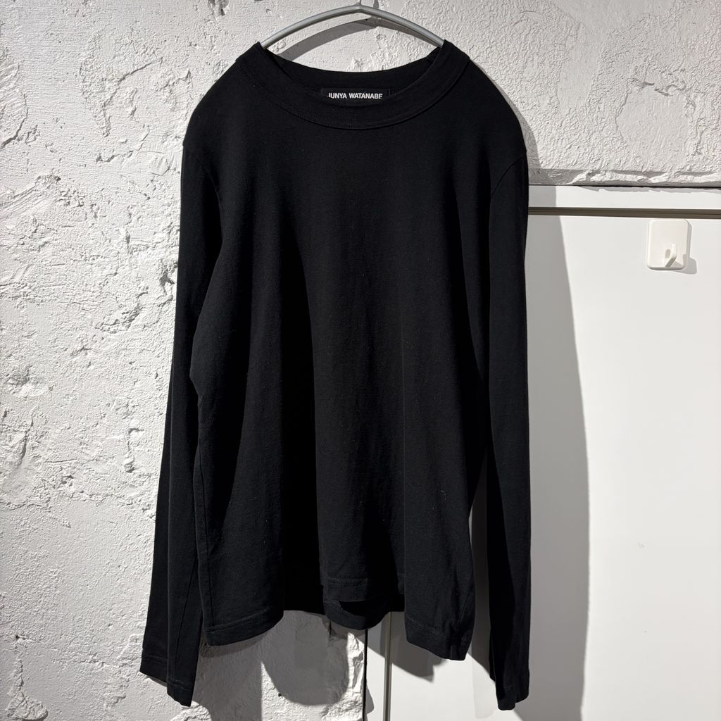 JUNYA WATANABE ジュンヤワタナベ 綿天竺ロンT JZ-T004 ブラック Size:M【表参道B05】