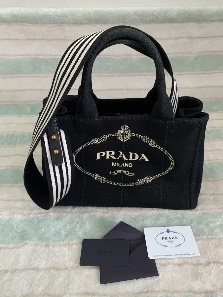 プラダ カナパ バッグ 正規品 デニム クロスバック