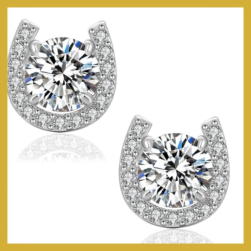 KRKCモアサナイト ピアス：ピアス ギフト 誕生日ギフト シルバー925 0.3ct/0.5ct 金属アレルギー対応 ダイヤモンド 華奢モアッサナイト キラキラ レディースジュエリー 両耳用 Dカラー VVS1 クリスマスプレゼント GRA証明カード付き（馬 6,304円