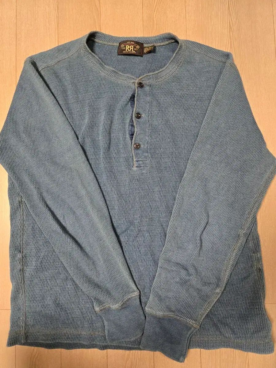RRA ダブルアールエル Indigo ジャカード ヘンリーネック L