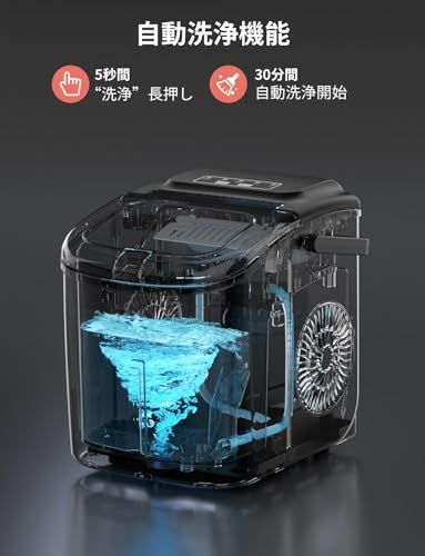 ☆新品☆CROWNFUL 製氷機 家庭用 【高速製氷 自動洗浄機能 】 ハンドル付き氷バスケット 取り扱い簡単 2種類氷サイズ 大容量水タンク 透明窓 小型 氷つくり機 静音 自動停止 水不足提示 ポータブル アイスメーカー コンパクト 製氷 8542befe