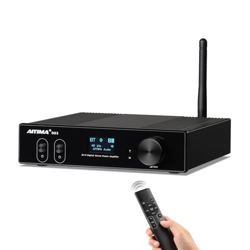 AIYIMA D03 Bluetooth5.0 パワーアンプ 150W * 2 HIFI2.1デジタルアンプ ACC、SBC、aptX、aptX-LL、APTX-HDをサポート ホームオーディオシステム用/ 007153ed