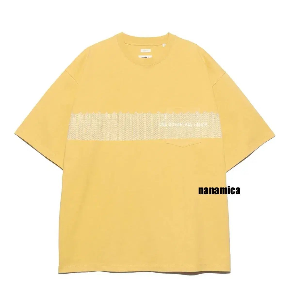 M 100 ナナミカ グラフィック ポケット Tシャツ ヴィンテージ イエロー