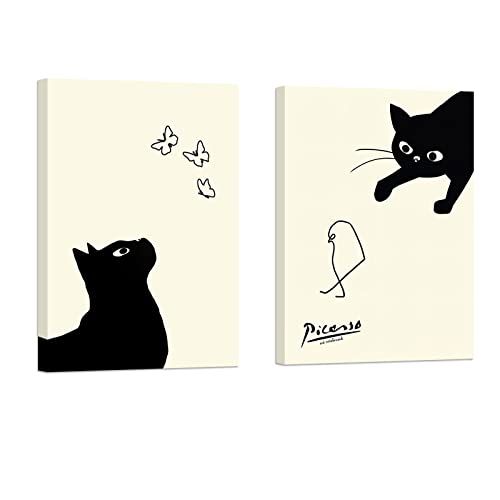 ピカソ ネコの絵 ネコとヒヨコ 絵画 2枚セット アート パネル 鳥を捕まえる猫 絵 アートパネル アートフレーム モダン ポスター 装飾画 キャンバス 飾り絵 玄関 シリーズ アートボード 部屋飾り 玄関 壁掛け 壁飾り 壁の絵 ソファの背 741bc9a0