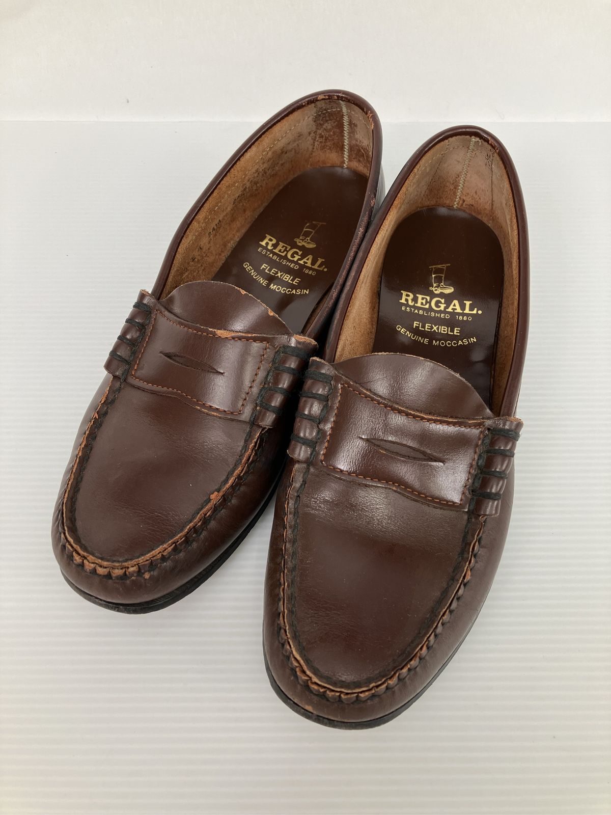 REGAL リーガル ローファー ブラウン レザー・本革 無地 ～3cm コインローファー メンズ レディース