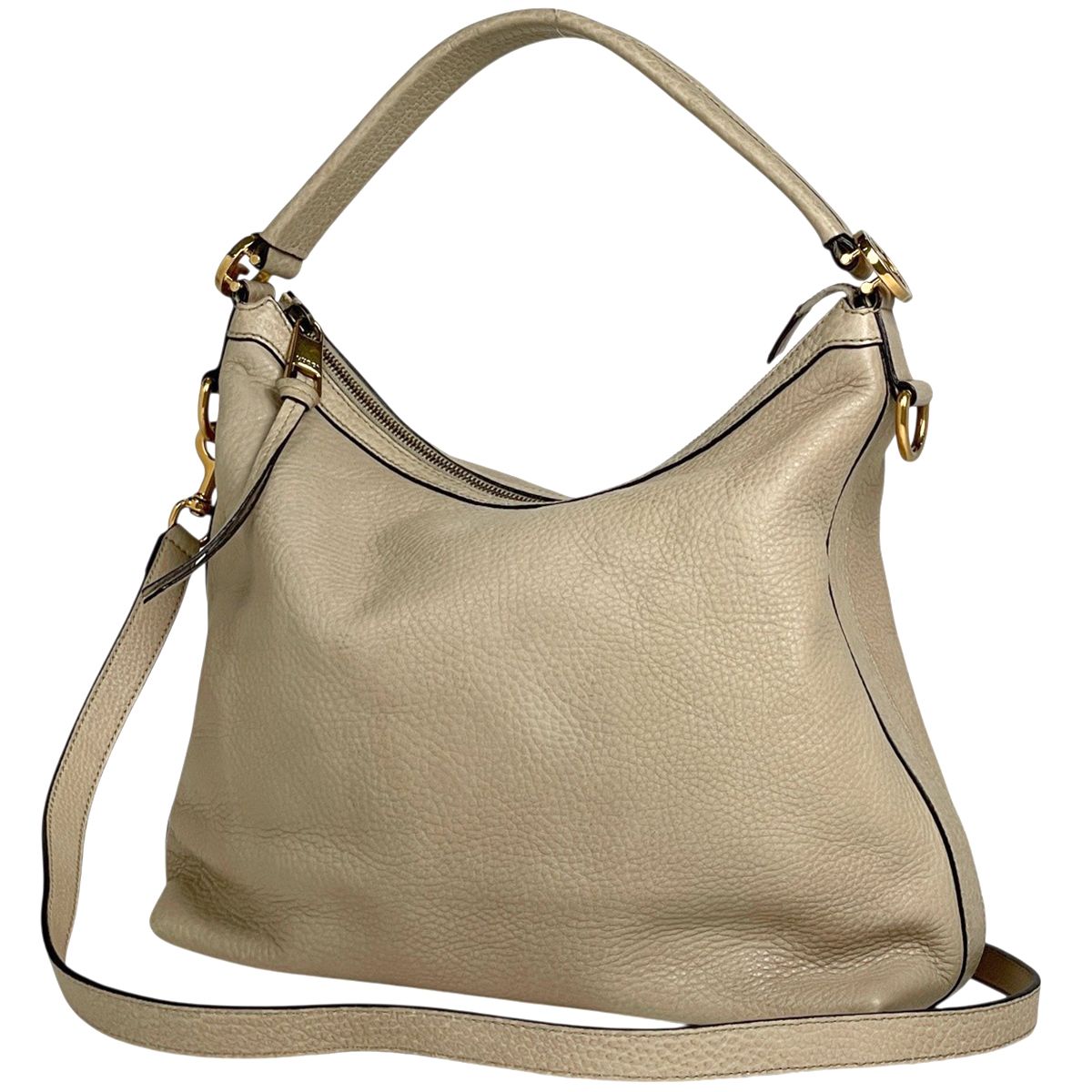 グッチ GUCCI インターロッキングG ハンドバッグ レザー ベージュ 326514 レディース 【中古】