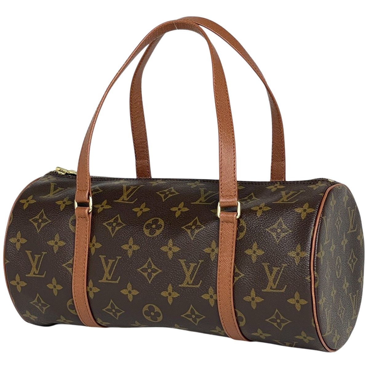 ルイ・ヴィトン Louis Vuitton パピヨン30 バレルバッグ 筒型 旧旧型 ハンドバッグ モノグラム ブラウン M51365 レディース 【中古】