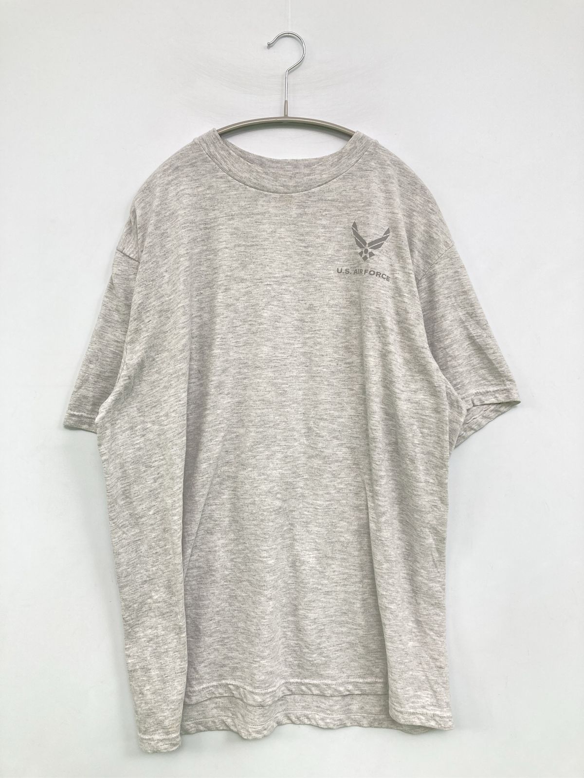 SOFFE ソフィー Tシャツ/カットソー L グレー 無地 前面プリント バックプリント ブランドロゴ ミドル丈 半袖 クルーネック(丸首) メンズ レディース