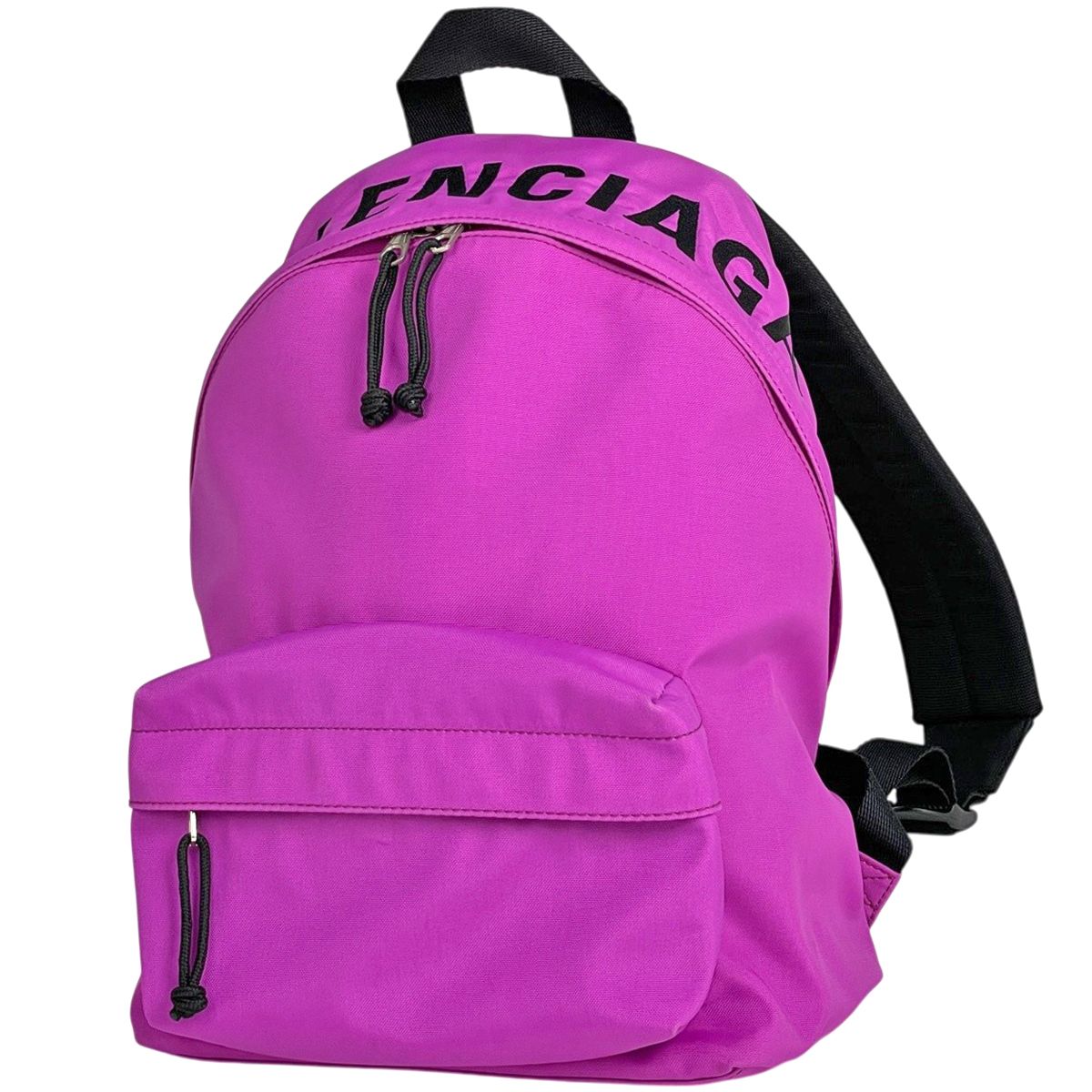 バレンシアガ BALENCIAGA ロゴ リュックサック バックパック デイパック リュック ナイロン パープル 565799 レディース 【中古】