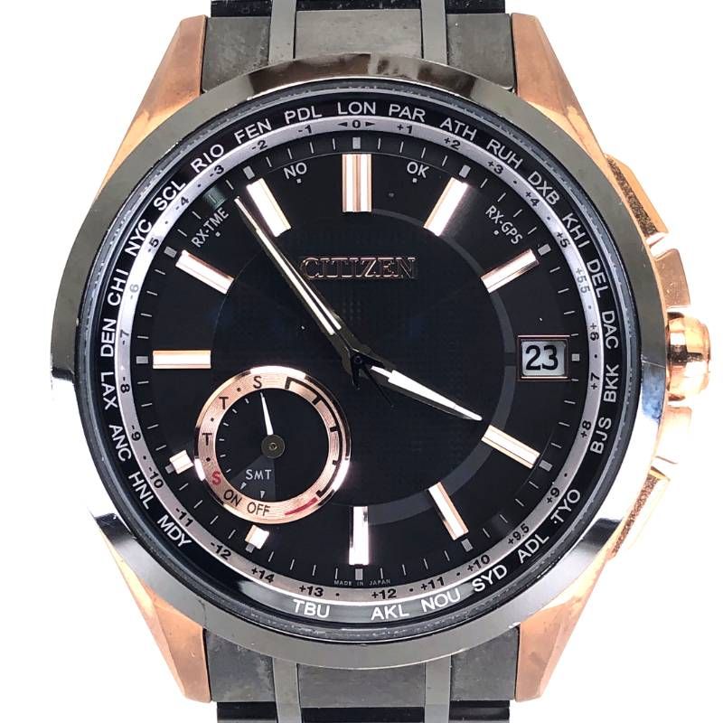 【美品】CITIZEN シチズン/アテッサ エコドライブ F150-T021603/ソーラークォーツ/チタン/ブロンズ・ブラック