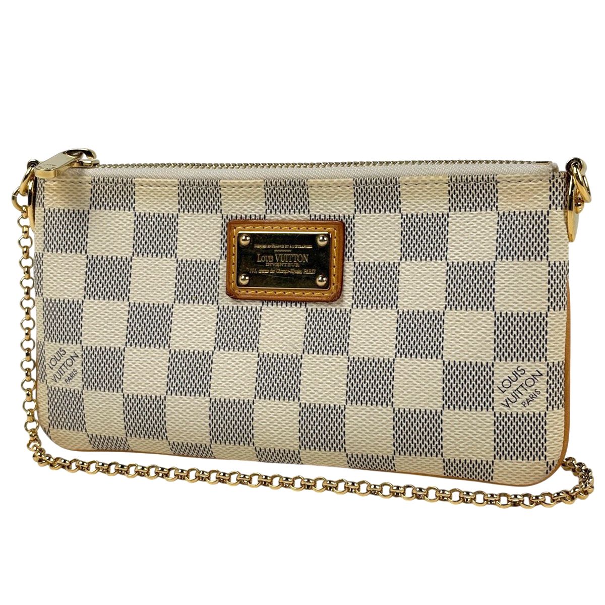 ルイ・ヴィトン Louis Vuitton ポシェット ミラMM ショルダーバッグ メイク コスメ アクセサリーポーチ ダミエアズール ホワイト N60027 レディース 【中古】