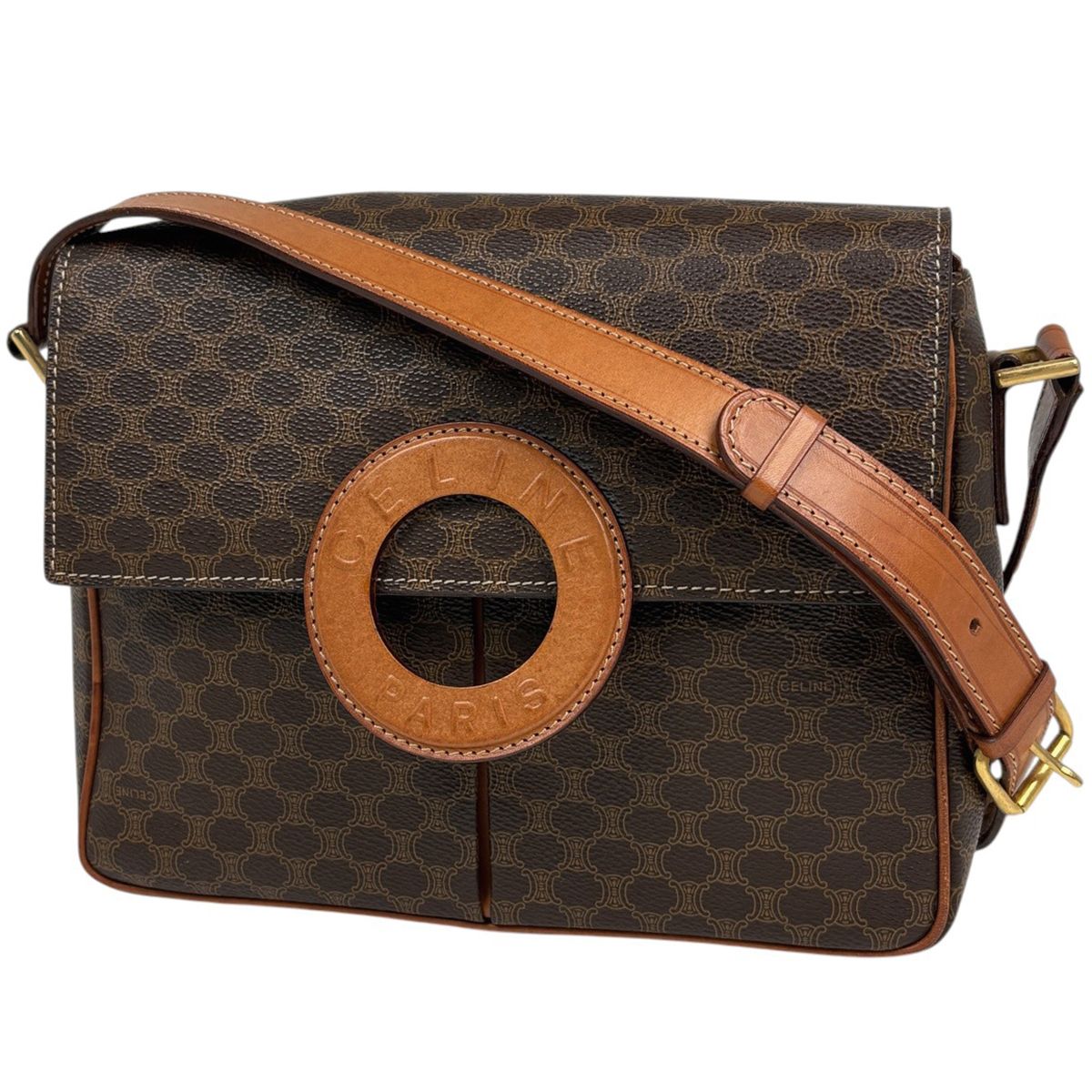 セリーヌ CELINE マカダム柄 ショルダーバッグ サークルロゴ