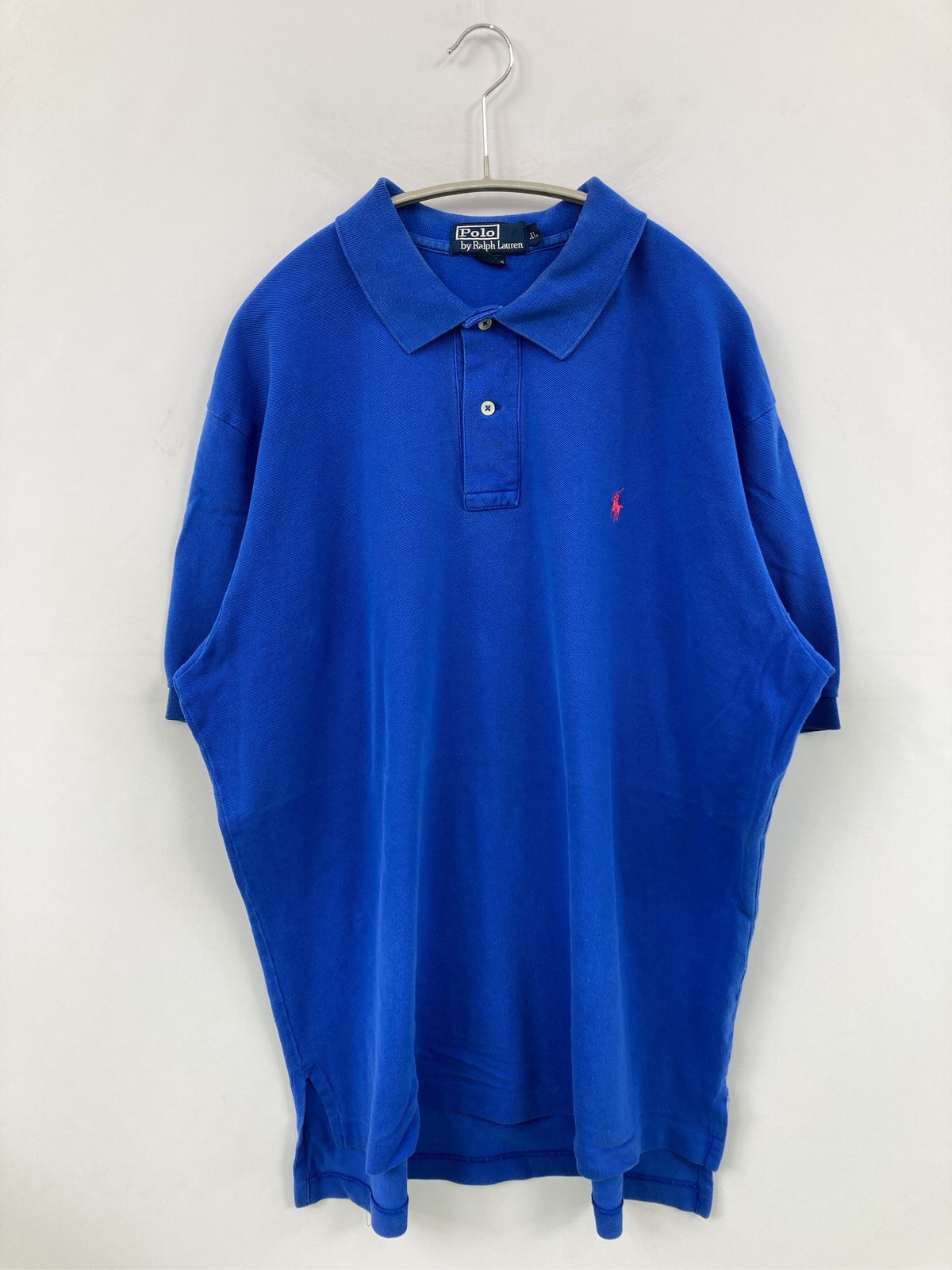 Polo by Ralph Lauren ポロバイラルフローレン ポロシャツ XL ブルー 無地 ワンポイント 刺繍 ブランドロゴ 半袖 メンズ