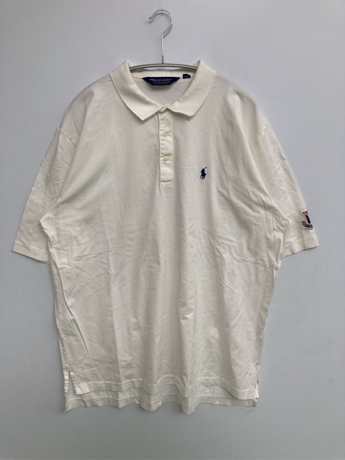 POLO GOLF RALPH LAUREN ポロゴルフラルフローレン ポロシャツ XL ホワイト 無地 ワンポイント ブランドロゴ 刺繍 半袖 メンズ