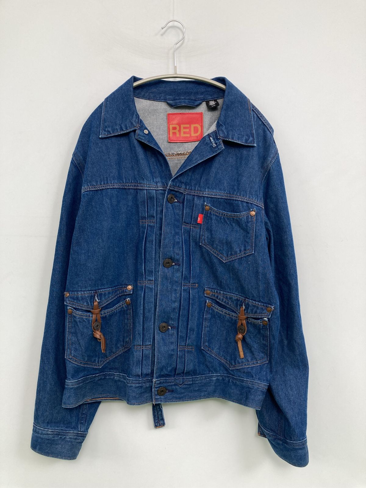 Levi's RED TAB デニムジャケット S ブルー 無地 ブランドロゴ フードなし ボタン留め メンズ