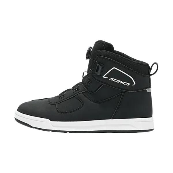 SCOYCO スコイコ ライディングシューズ MT074 ジャパンフィット カラー：BLACK/WHITE サイズ：25.0cm
