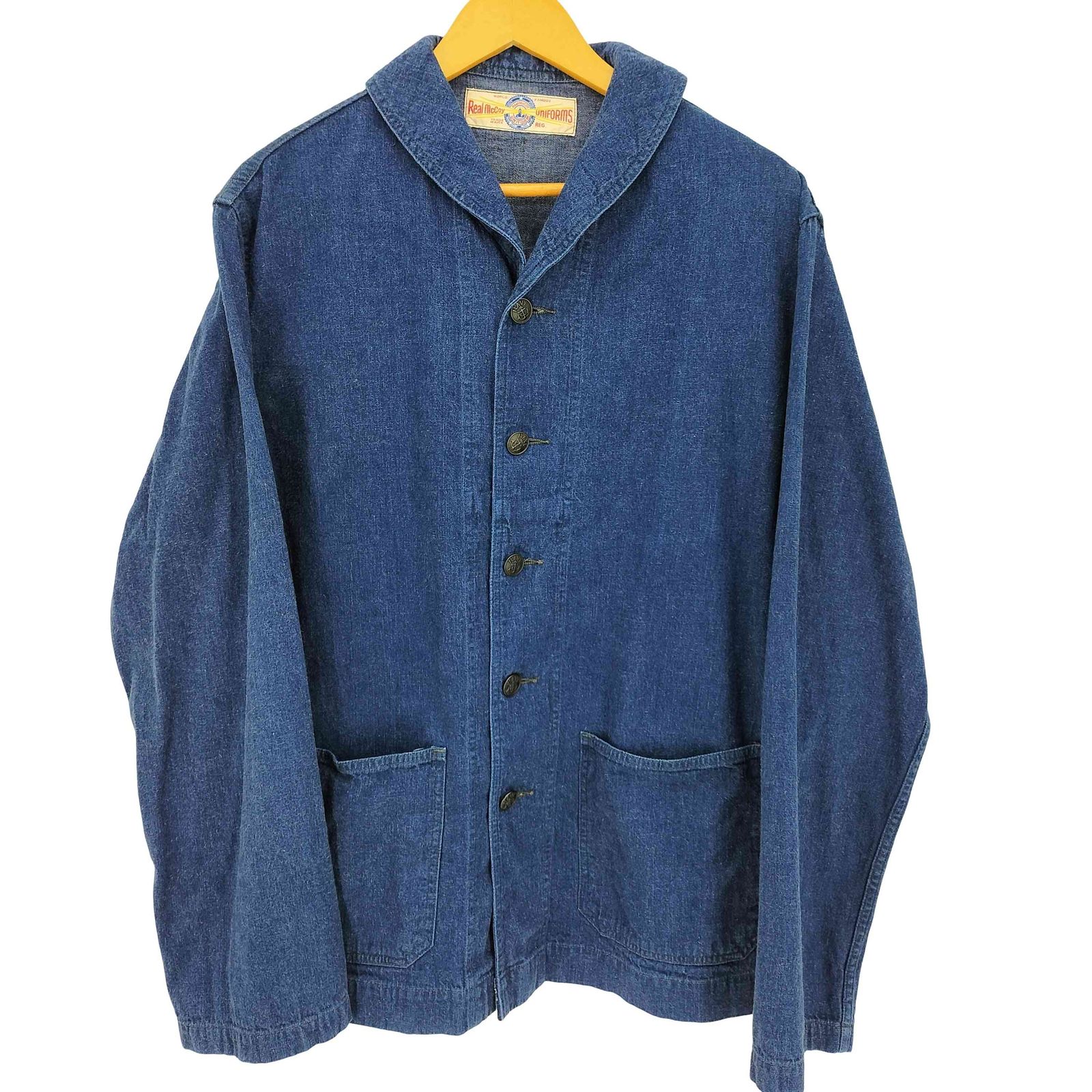 ザリアルマッコイズ THE REAL McCOYS 23ss U.S. NAVY デニム ダンガリー ショールカラー カバーオール メンズ 表記無