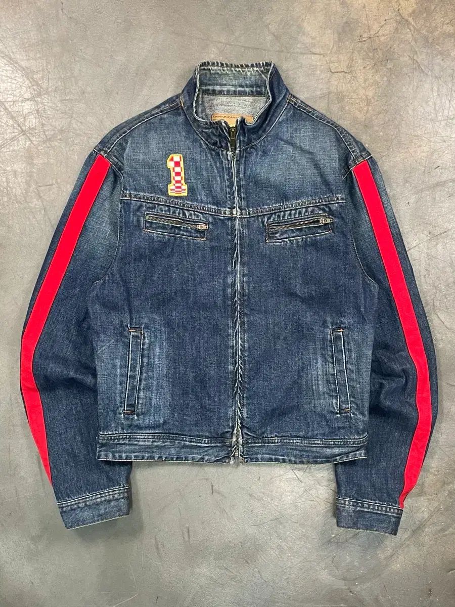DKNY サイドライン デニム バイカー ジャケット