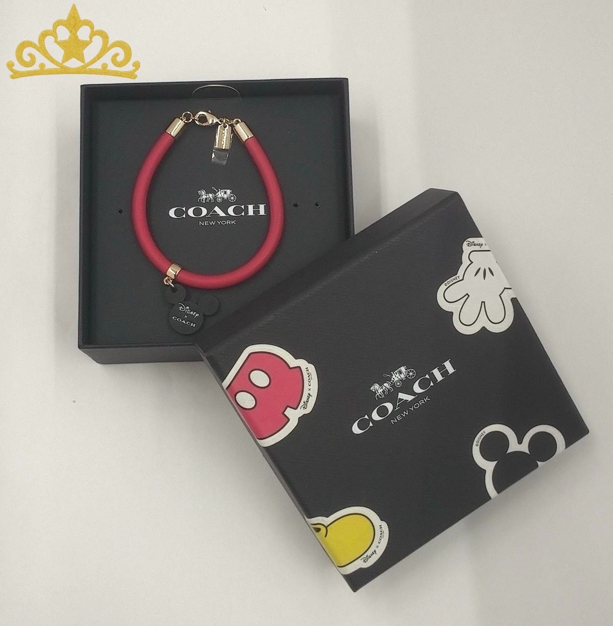 COACH × DISNEY ミッキーマウス ブレスレット レッド レディース コーチ