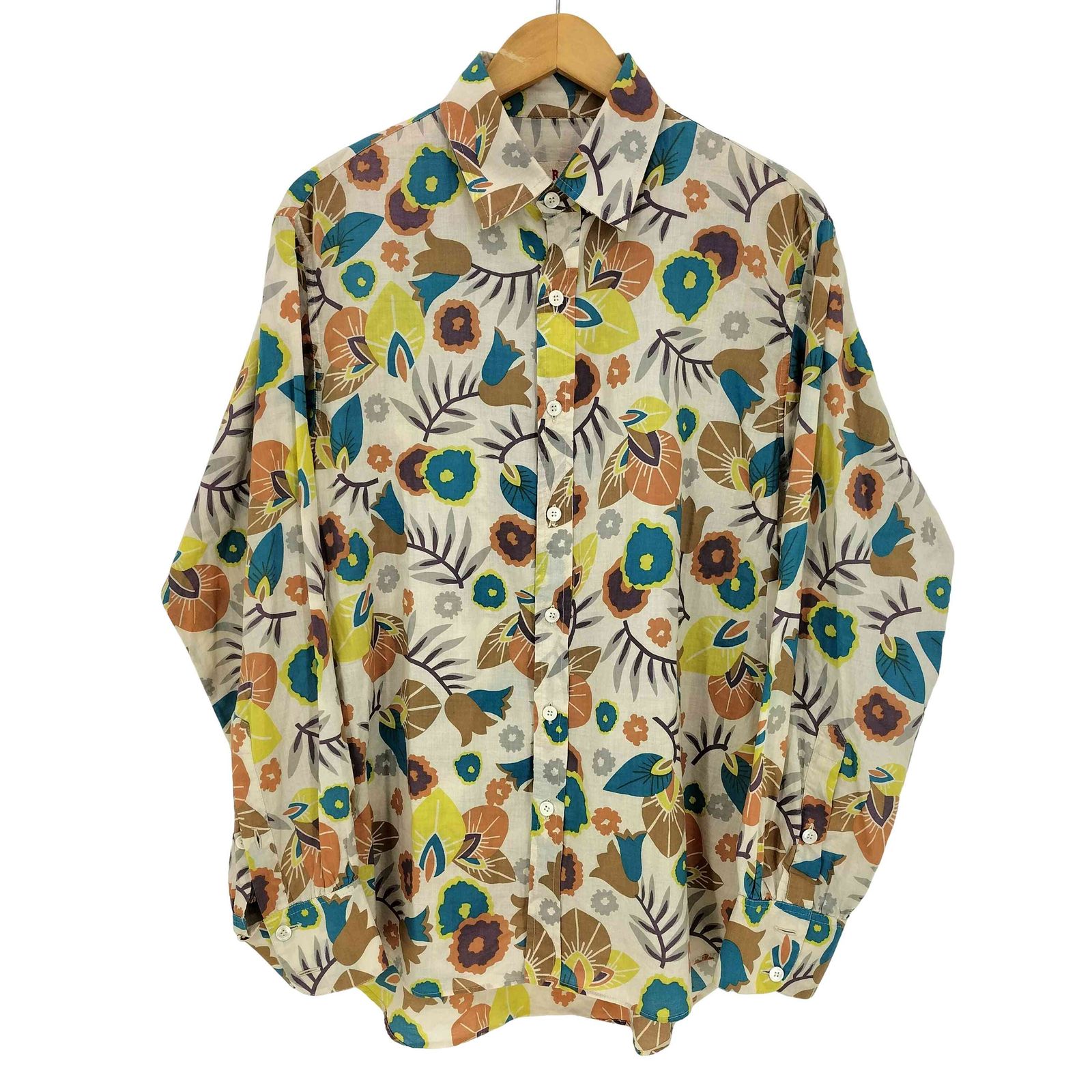 マルニ MARNI イタリア製 フラワープリント L/S レギュラーカラー シャツ メンズ EUR:48