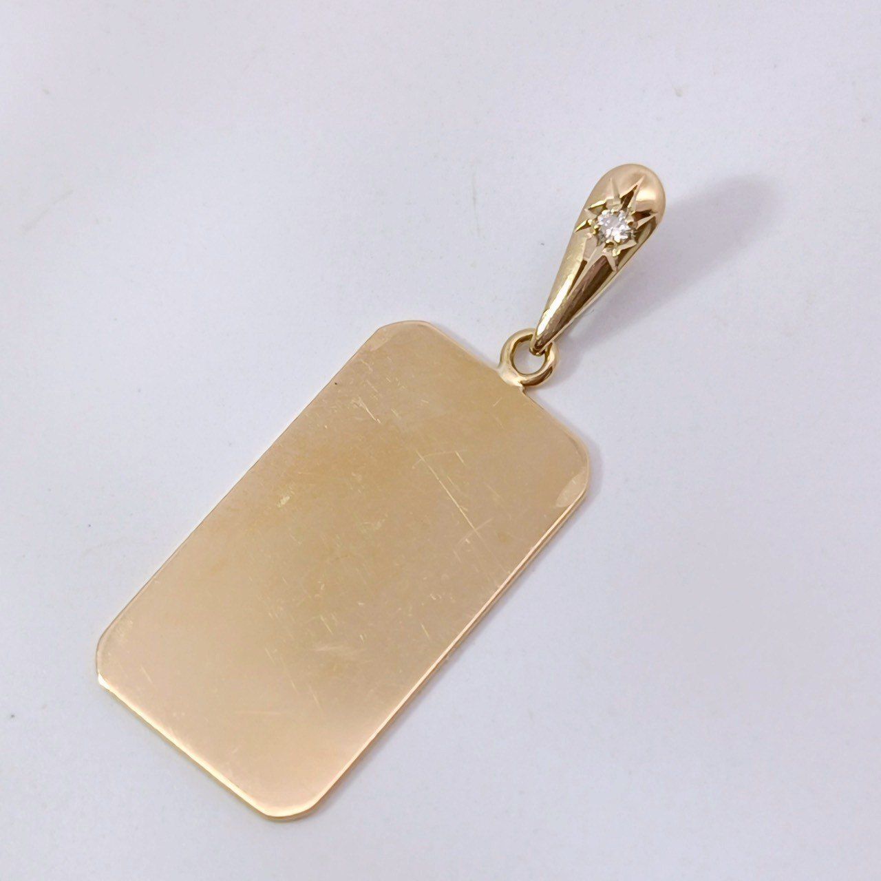 18金 K18 プレートネックレストップ 男女兼用 1.52g Z1232