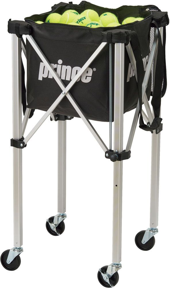 プリンス Prince テニス テニス ボールバスケット ロックピンキャスター付 器具 鞄 部活 練習 チーム 遠征 収納 コンパクト 合宿 持ち運び ボール収納 PL064 165 ブラック