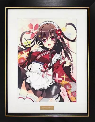 【中古】原画イラストボード 付属品付)【茉宮祈芹】 A4複製原画 和メイドのあちゃん