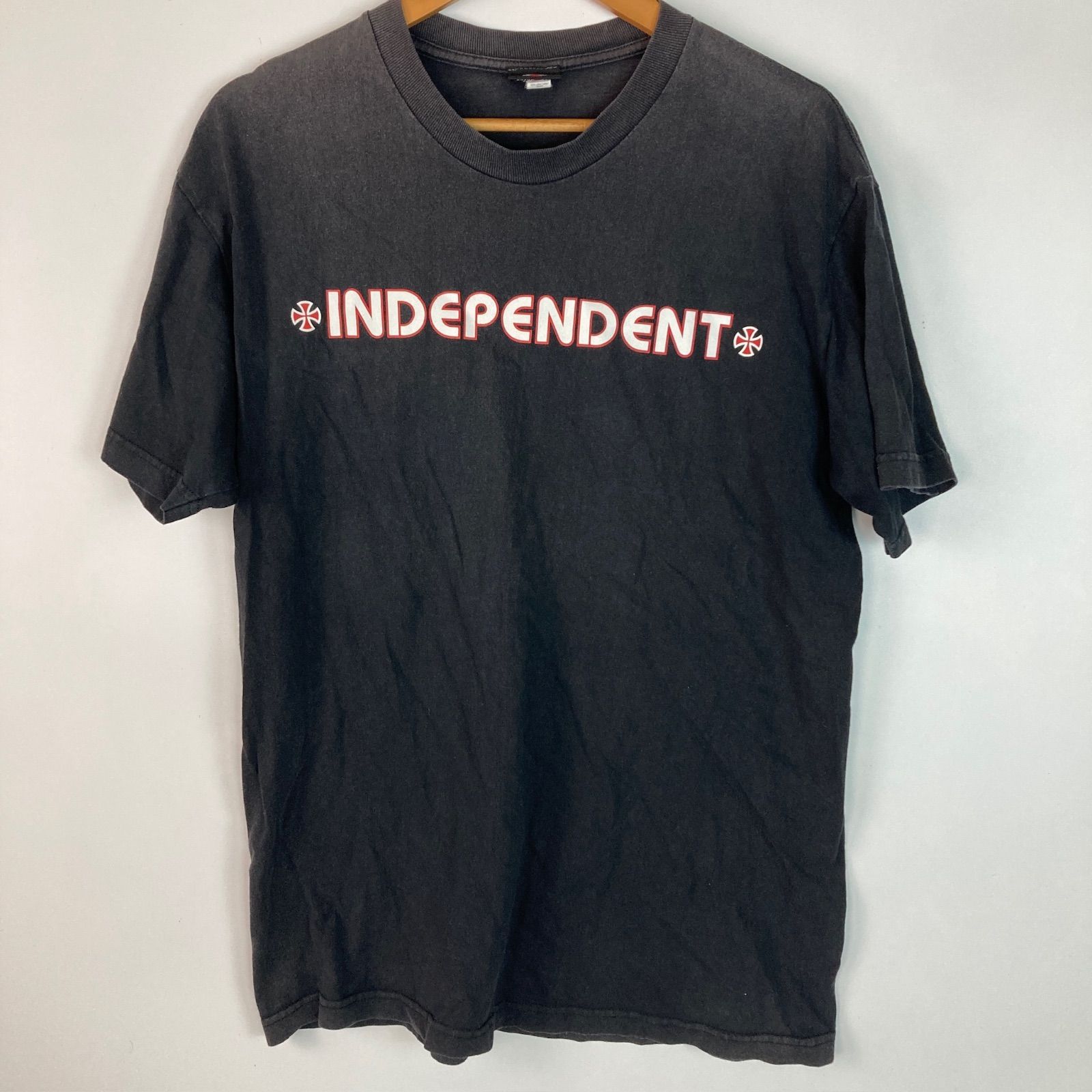 00s INDEPENDENT アイアンクロス スケーターTシャツ メンズ L ブラック