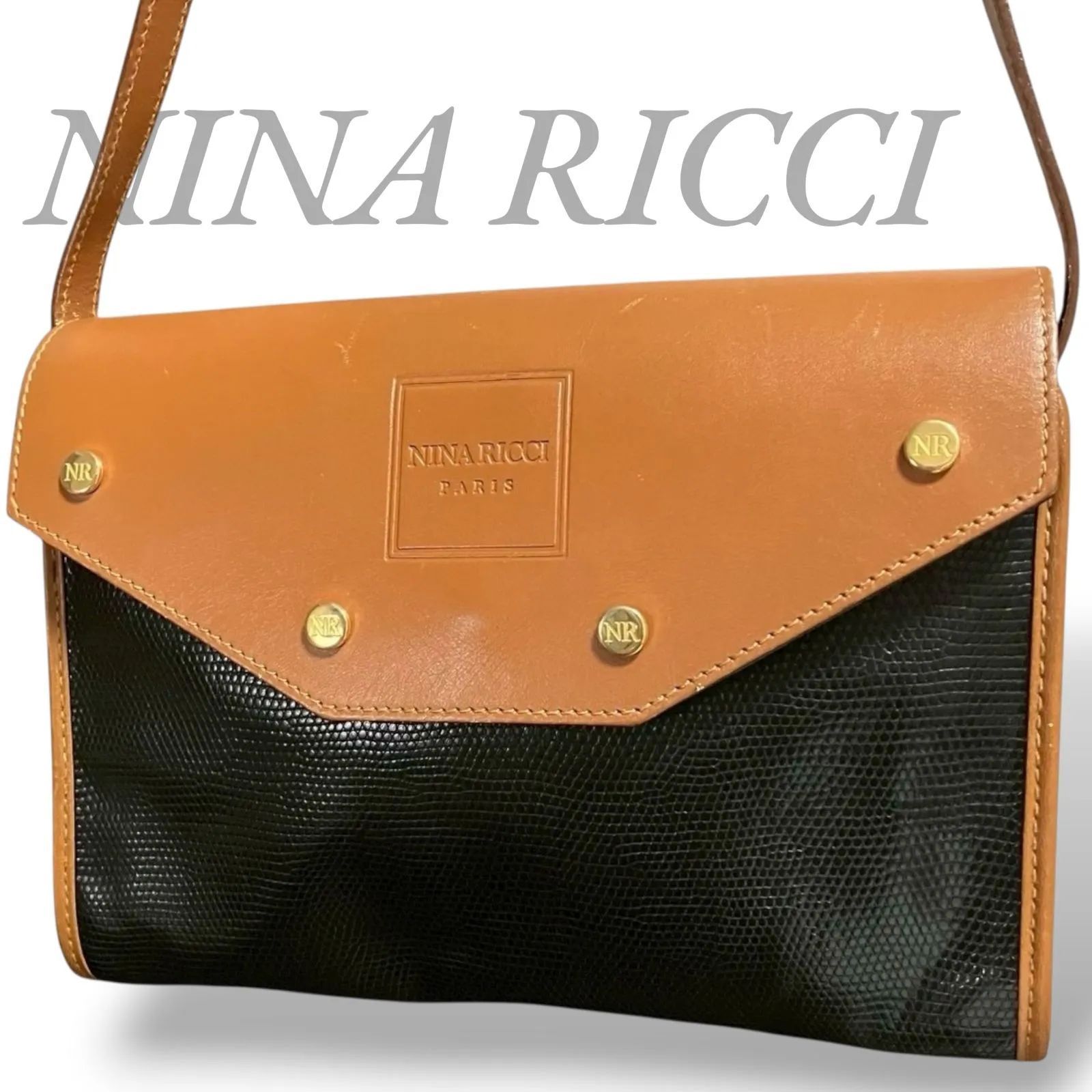 MY0697】NINA RICCI ニナリッチ ショルダーバッグ 斜め掛け PVC レザー 