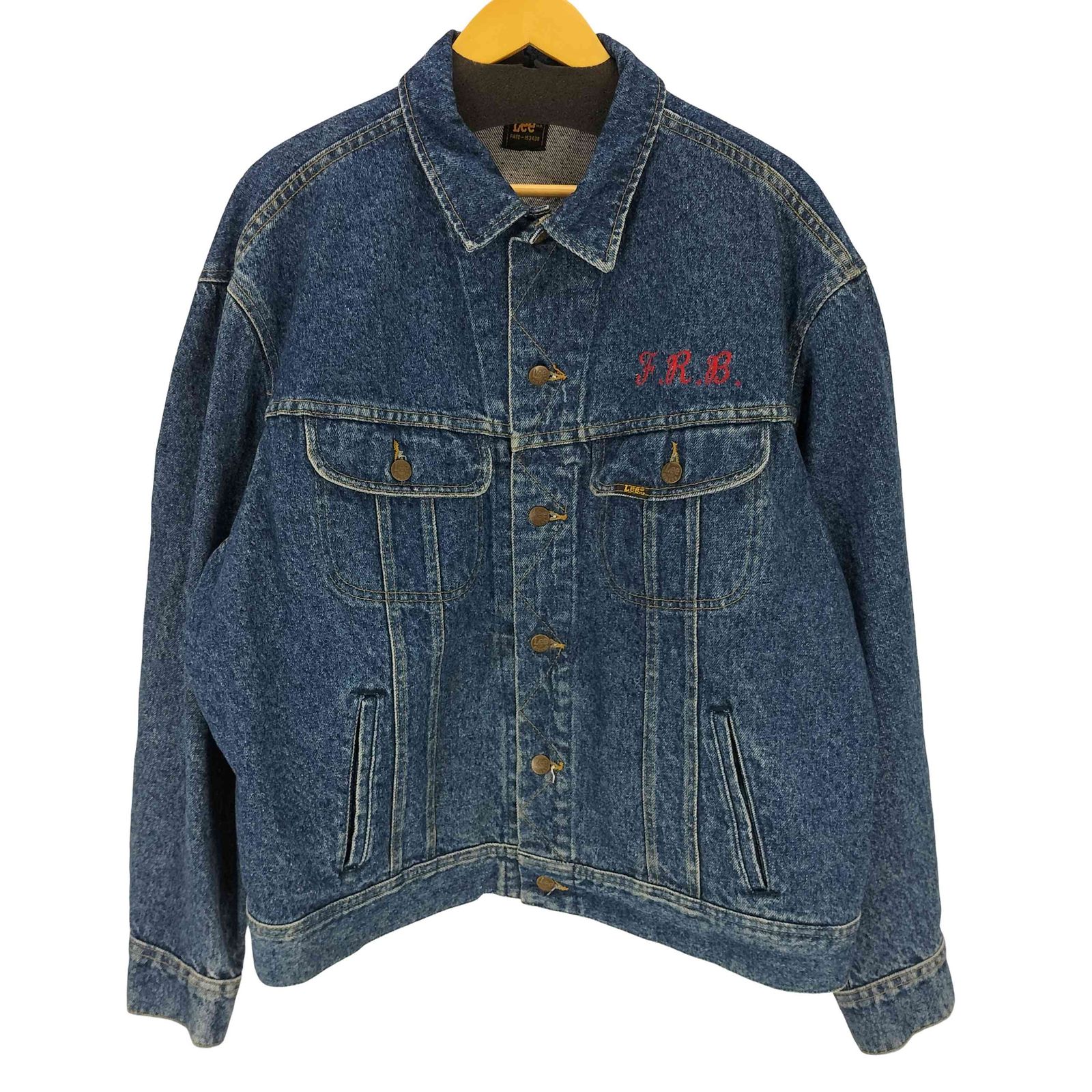 リー Lee 80～90s カスタム刺繍ケミカルウォッシュデニムジャケット メンズ 表記無