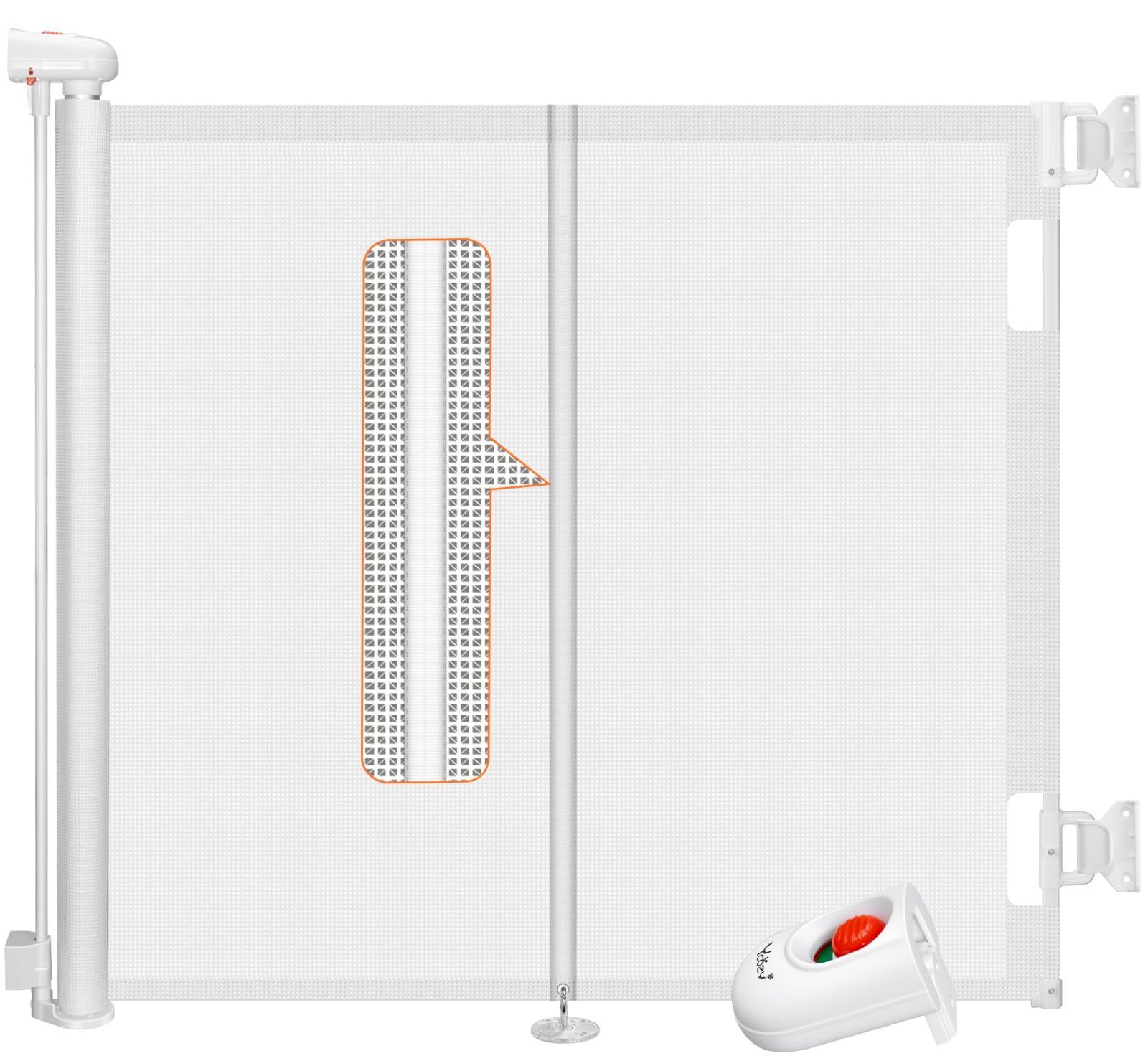 Ycozy 二代ベビーゲート ロール式 革新版補強サポートバー 階段 ペットゲート 巻き取り 子供安全 変形防止 安全ロック機能 最大取付幅150cm バリアフリー ペット柵 赤ちゃん/猫/犬に適応 高さ86cm