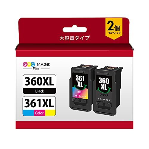 GPC Image Flex キャノン 用 インク 360 361 BC-360XL 361XL 純正大容量より35％アップ 360 361 インク BC-360(ブラック) + 361(3色カラー)セット キャノン 用 360 361 リサ 74dbdfa1