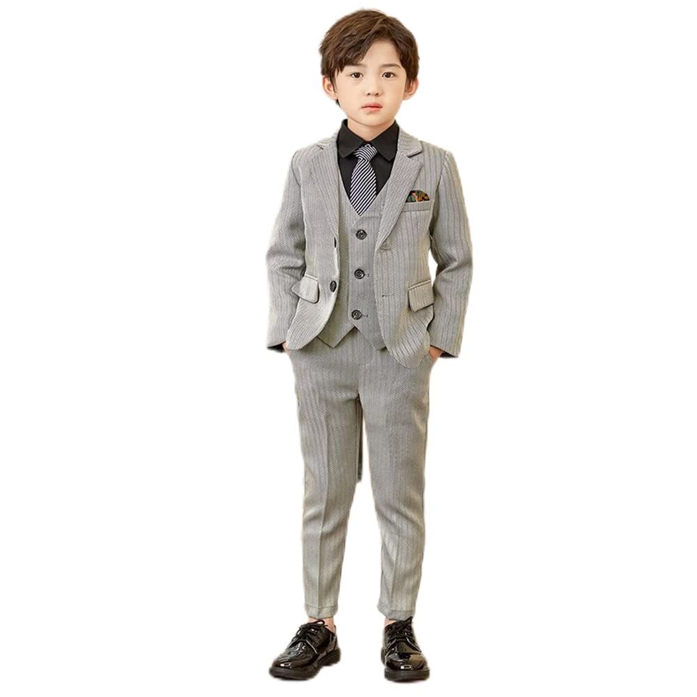 新品 [§ｚｚ．ｌｕｘｉ] 男の 子フォーマルスーツ 6点セットボーイズ キッズ ベビー服 タキシードスーツ ジュニア フォーマルウエア 七五三 入園式 卒業式 入学式 卒業式 結婚式 発表会 お宮参り 紳士服 誕生日 演奏会 お呼ばれ 90-170cm (B