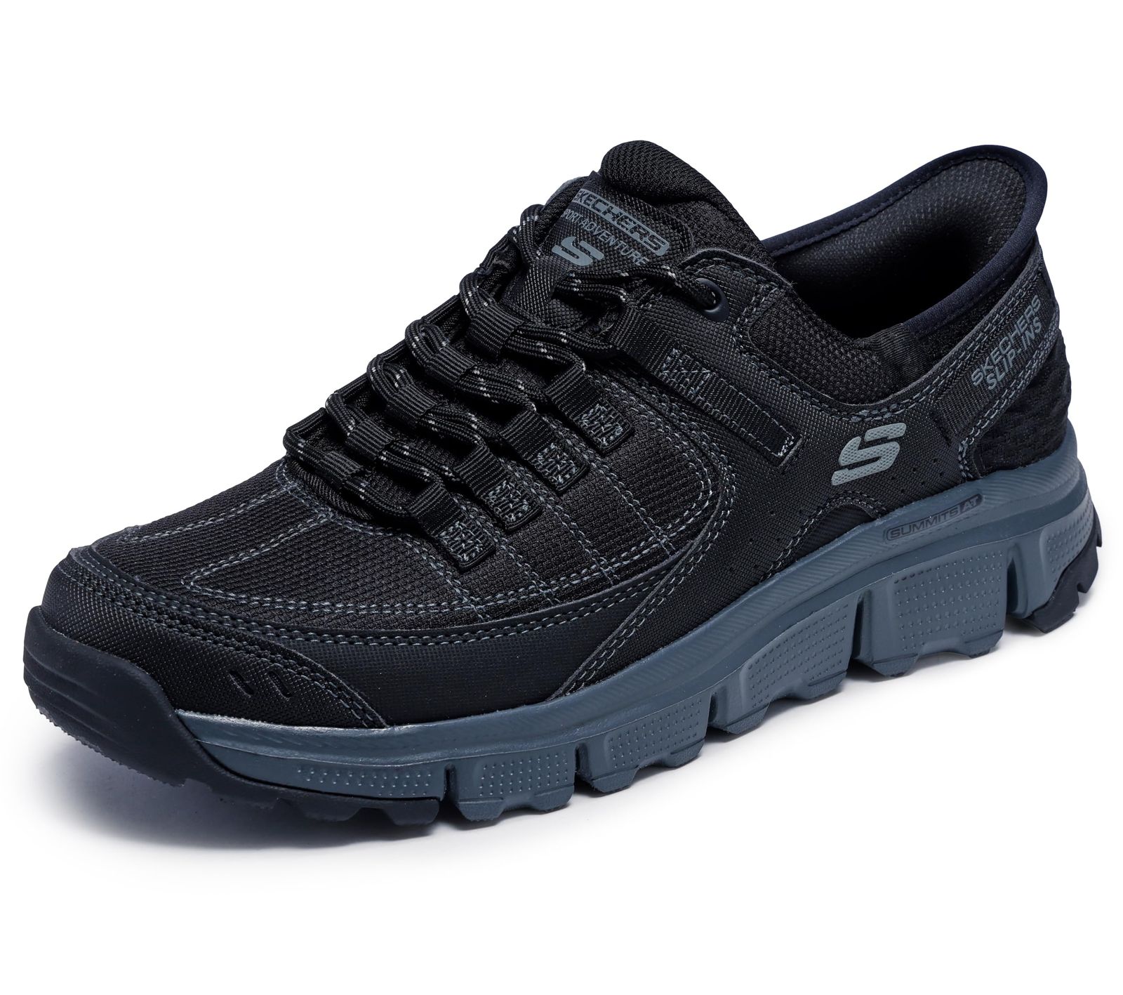 新品 Skechers メンズ Summits AT ハンズフリー スリップインスニーカー ブラック/チャーコール 26.0 cm