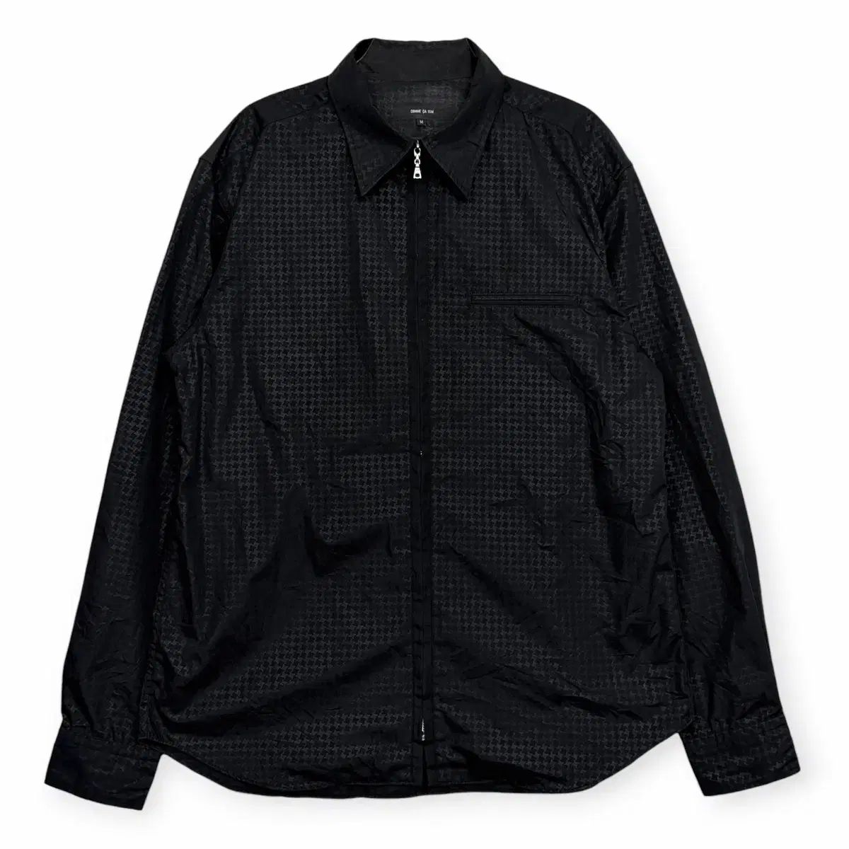 COMME CA ISM 꼼사이즘 ブラック ハウンドトゥース シャツ ジップアップ ジャケット