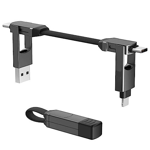 CHAFON 6in1ALL IN CHARGER グレー マルチ充電ケーブル USB Type-C Type-A 急速充電 転送 短いkoe 2c8b6554